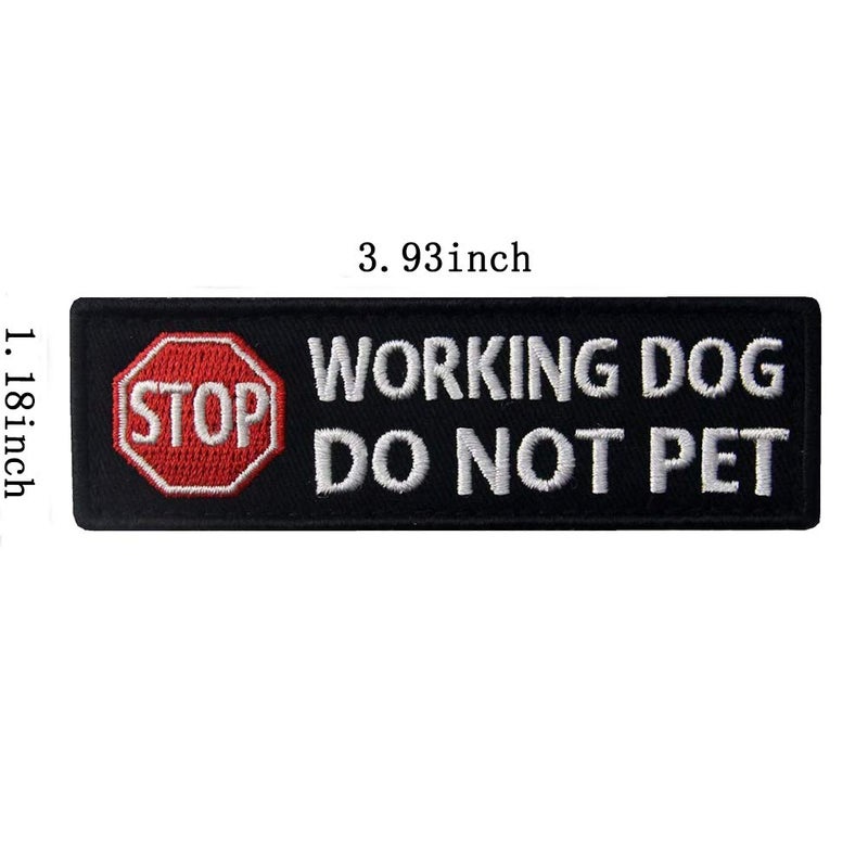 ODSP Service Dog Working Do Not Pet Tactical Military Badge Emblem Embroidered Patches Appliques with Fastener Hook and Loop Backing for Vests/Harnesses 3.93 x 1.18 Inch Bubble of 2PCS - Image 2